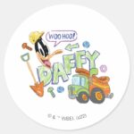 BUGS BUNNY BUILDERS™ DAFFY DUCK™ Sketch Art Classic Round Sticker