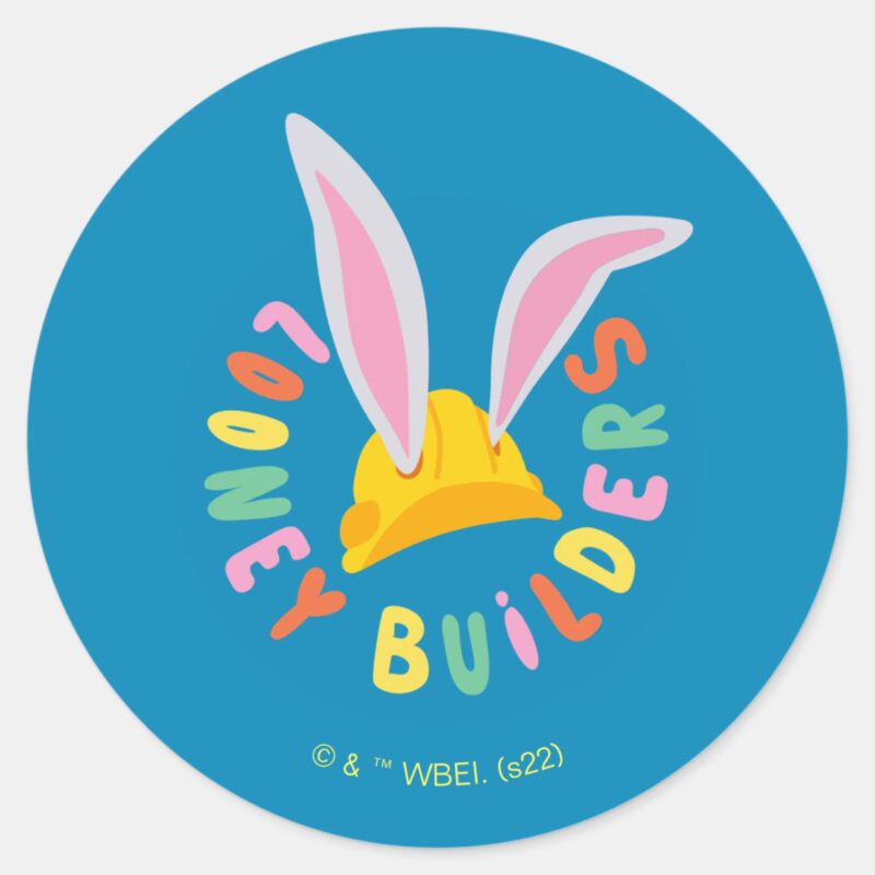 BUGS BUNNY BUILDERS™ Hard Hat Circle Logo Classic Round Sticker BUGS BUNNY BUILDERS™ Hard Hat Circle Logo Classic Round Sticker
