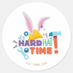 BUGS BUNNY BUILDERS™ Its Hard Hat Time Classic Round Sticker