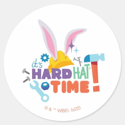 BUGS BUNNY BUILDERS™ Its Hard Hat Time Classic Round Sticker