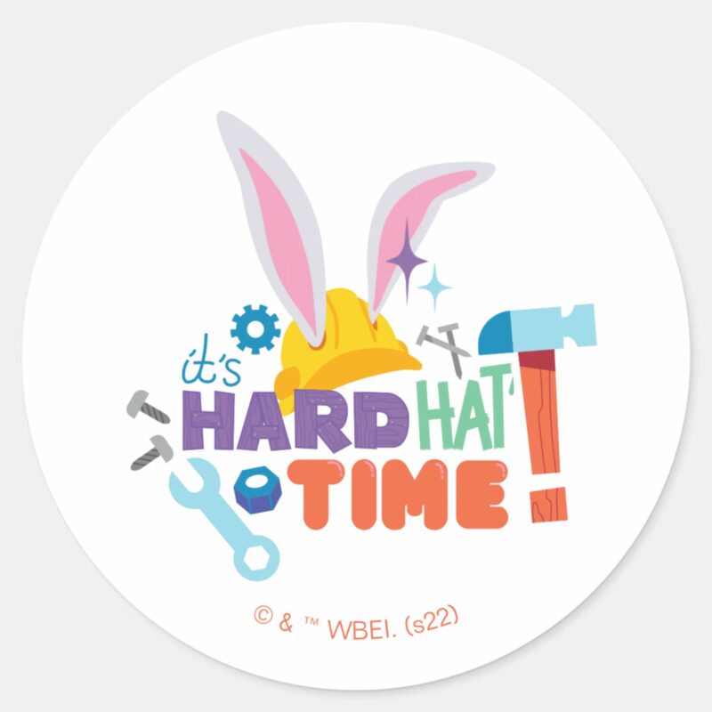 BUGS BUNNY BUILDERS™ Its Hard Hat Time Classic Round Sticker