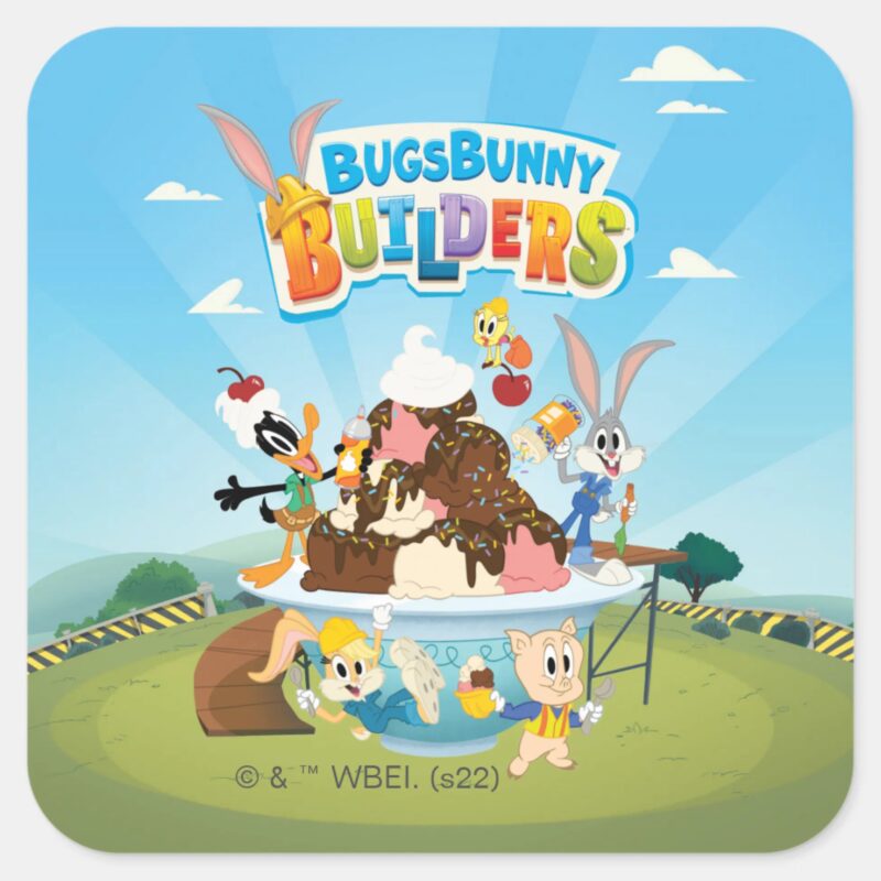 BUGS BUNNY BUILDERS™ Looney Builders Ice Cream Square Sticker BUGS BUNNY BUILDERS™ Looney Builders Ice Cream Square Sticker