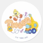 BUGS BUNNY BUILDERS™ TWEETY™ Sketch Art Classic Round Sticker