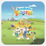 BUGS BUNNY BUILDERS™ The Looney Builders Group Square Sticker