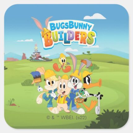 BUGS BUNNY BUILDERS™ The Looney Builders Group Square Sticker