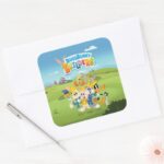 BUGS BUNNY BUILDERS™ The Looney Builders Group Square Sticker