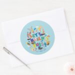 BUGS BUNNY BUILDERS™ Lets Build This Collage Classic Round Sticker