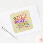 BUGS BUNNY BUILDERS™ Lets Build This Work Site Square Sticker