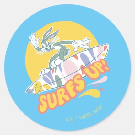 BUGS BUNNY™ Surfs Up Classic Round Sticker