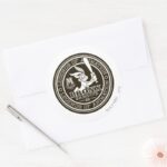 BUGS BUNNY™ Bronx Bombers Round Logo B W Classic Round Sticker