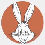 BUGS BUNNY™ Face Smiling Classic Round Sticker