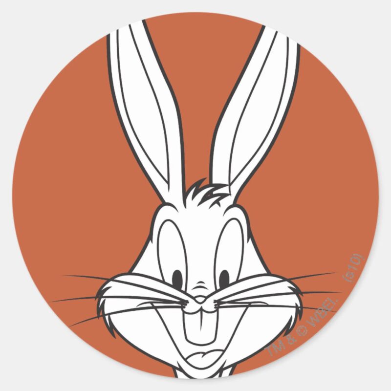 BUGS BUNNY™ Face Smiling Classic Round Sticker BUGS BUNNY™ Face Smiling Classic Round Sticker