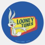 BUGS BUNNY™ LOONEY TUNES™ Retro Patch Classic Round Sticker