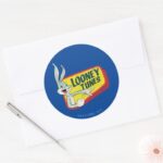 BUGS BUNNY™ LOONEY TUNES™ Retro Patch Classic Round Sticker