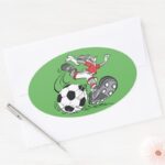 BUGS BUNNY™ Playing Soccer Oval Sticker