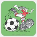 BUGS BUNNY™ Playing Soccer Square Sticker