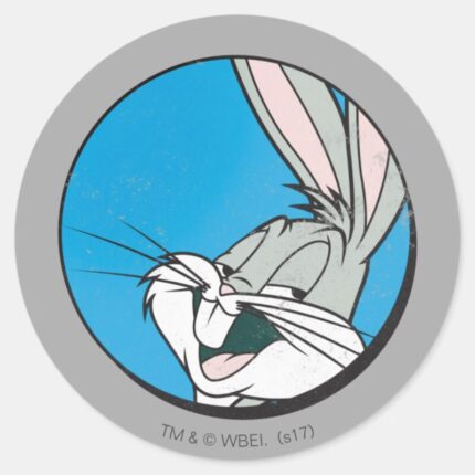 BUGS BUNNY™ Retro Blue Patch Classic Round Sticker