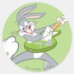 BUGS BUNNY™ Rocking On Guitar Classic Round Sticker