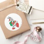 BUGS BUNNY™ Santa Classic Round Sticker