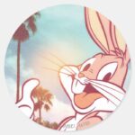 BUGS BUNNY™ Vacation Photo Classic Round Sticker