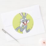 BUGS BUNNY™ Whispering 2 Classic Round Sticker