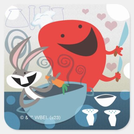 BUGS BUNNY™ Gossamer Whimsical Meal Prep Square Sticker