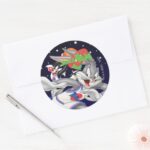 BUGS BUNNY™ SYLVESTER™ Assist Classic Round Sticker