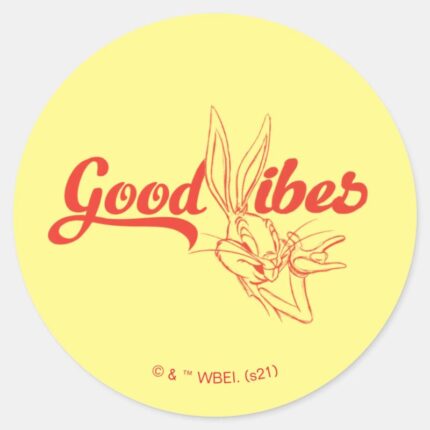 BUGS BUNNY™ Good Vibes Classic Round Sticker