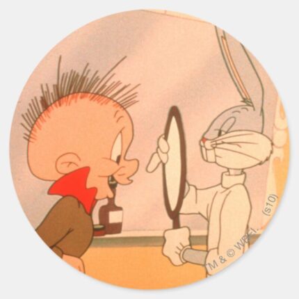 BUGS BUNNY™ And ELMER FUDD™ 2 Classic Round Sticker