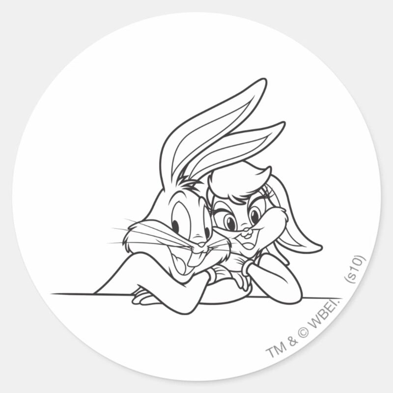 BUGS BUNNY™ And Lola Bunny 3 Classic Round Sticker BUGS BUNNY™ And Lola Bunny 3 Classic Round Sticker