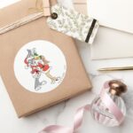 BUGS BUNNY™ And Lola Mistletoe Kiss Classic Round Sticker