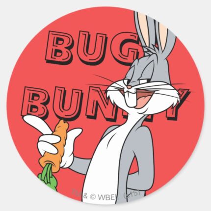 BUGS BUNNY™ With Carrot Classic Round Sticker