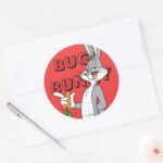 BUGS BUNNY™ With Carrot Classic Round Sticker