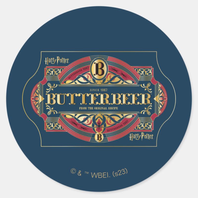 BUTTERBEER™ Horizontal Logo Classic Round Sticker BUTTERBEER™ Horizontal Logo Classic Round Sticker