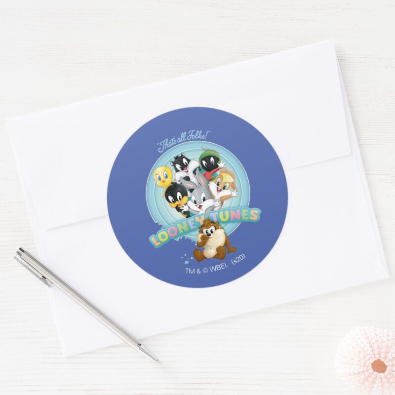 Baby LOONEY TUNES™ Logo Thats All Folks Classic Round Sticker