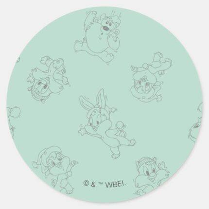 Baby LOONEY TUNES™ Winter Pattern Classic Round Sticker