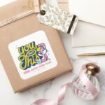 Baby Lola Bunny You Got This Square Sticker