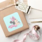 Baby Minnie Mouse Pink Pajamas Square Sticker