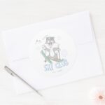 Baby SYLVESTER™ Ski Club Classic Round Sticker