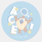 Baby TAZ™ Tennis Ace Classic Round Sticker
