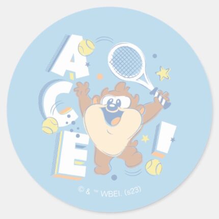 Baby TAZ™ Tennis Ace Classic Round Sticker
