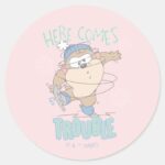 Baby TAZ™ Winter Ice Skating Classic Round Sticker