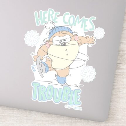 Baby TAZ™ Winter Ice Skating Sticker