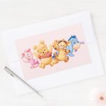 Baby Winnie The Pooh Friends Rectangular Sticker