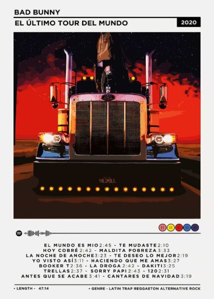 Bad Bunny El Ultimo Tour Del Mundo Music Poster