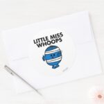 Bandaged Little Miss Whoops Classic Round Sticker