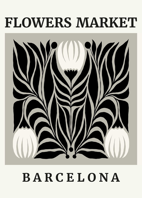 Barcelona Flowers Market Logo Poster