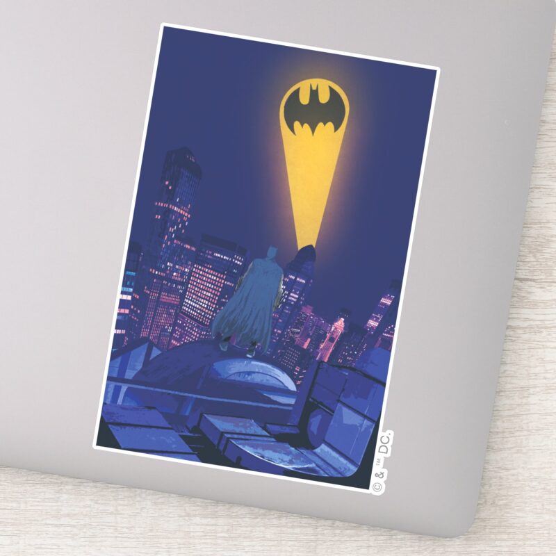 Bat Signal Over Gotham Sticker Bat Signal Over Gotham Sticker