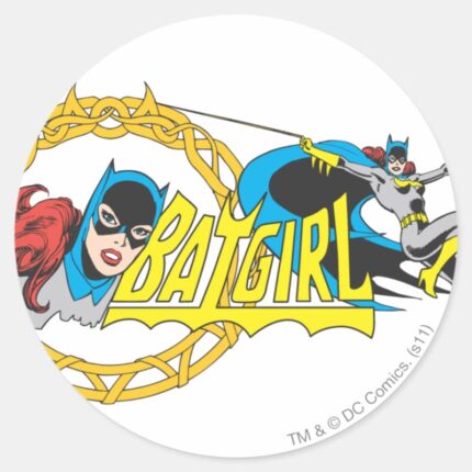 Batgirl Display Classic Round Sticker
