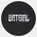 Batgirl Hi Tech Name Graphic Classic Round Sticker